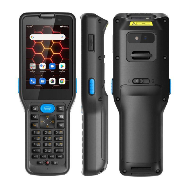 Téléphone Portable Antichoc 4G avec Scanner Code-Barres 2D Android 12 Ecran 3.5 Pouces Clavier T9 NFC et Batterie Longue Duré...