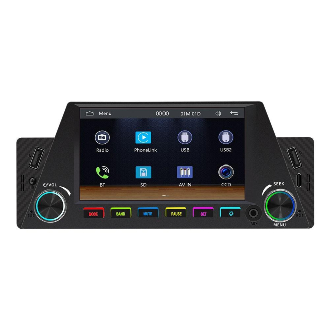 Autoradio 4.7 Pouces Navigation CarPlay Bluetooth FM Radio USB MP5 Haute Résolution Multilingue - www.yonis-shop.com