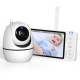 Babyphone Camera 5 Pouces HD 1080P Vision Nocturne Deux Voies Audio Détection Température et Pleurs Grand Écran Sécurité Tota...