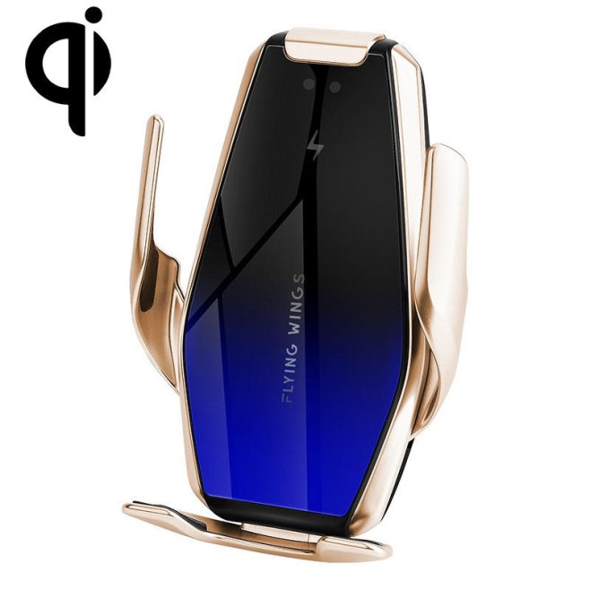 Chargeur Sans Fil Voiture Support Téléphone Induction Infrarouge Rotation 360 Degrés Compatibilité 4 à 6.5 Pouces Argenté - w...