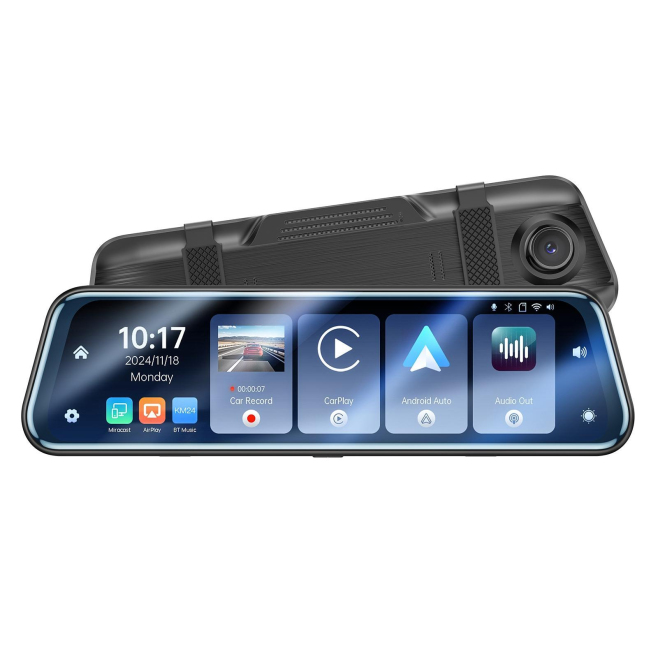Dashcam 4K Avec CarPlay Écran IPS 9.66 Pouces