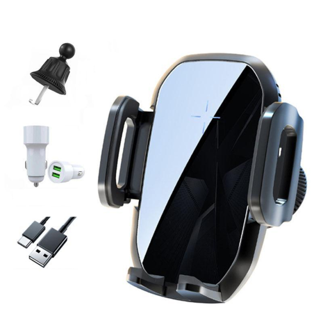 Chargeur Sans Fil Voiture 15W Support Téléphone Intelligent Fixation Sortie D'Air Ajustement Facile Sécurité Optimale 360 Deg...