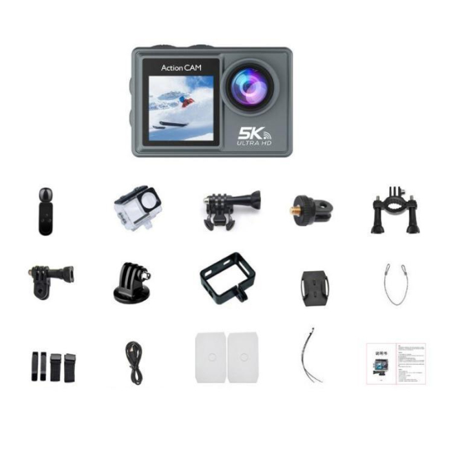 Caméra Sport Étanche 5K avec Écran Tactile et Télécommande Stabilisation Anti-Tremblement Ultra Grand Angle 170° - www.yonis-...