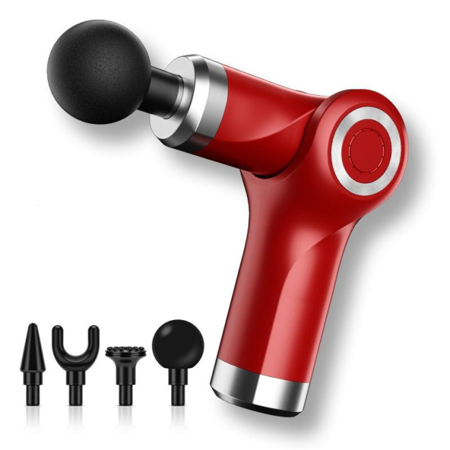 Pistolet De Massage Électrique Portable Ultra Léger Avec Écran LCD Et 20 Vitesses Rouge - www.yonis-shop.com