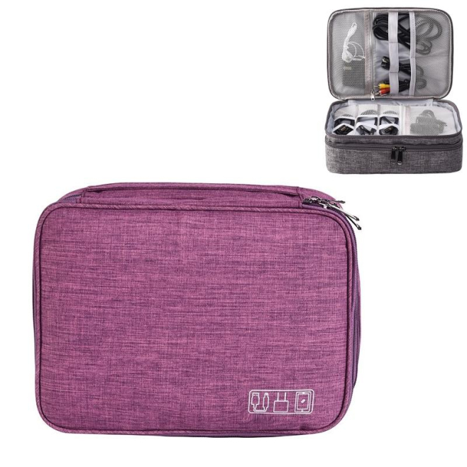 Sacoche Ordinateur Portable Étanche Et Polyvalente Avec Rangement Câbles Et Accessoires Couleur Violette - www.yonis-shop.com