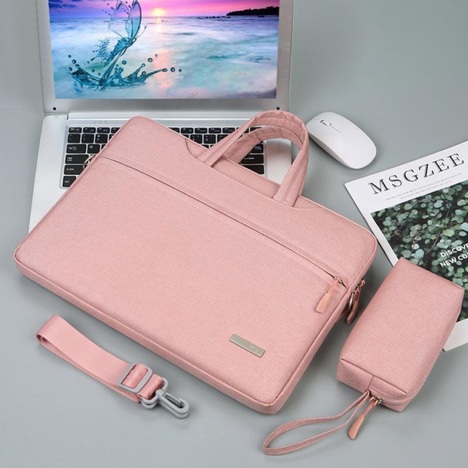 Sacoche Ordinateur Portable 12 Pouces Bleu Grande Capacité Imperméable Avec Sangle Épaule Doublure Douce - www.yonis-shop.com