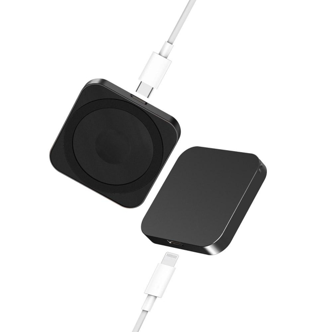 Chargeur Sans Fil 3 En 1 Portable Compact et Léger Pour iPhone Air Pods et iWatch Avec Design Magnétique et Interfaces Lightn...