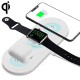 Chargeur Sans Fil 3 En 1 Ultra Pratique Pour iPhone iWatch Et Air Pods Charge Rapide Et Sécurisée
