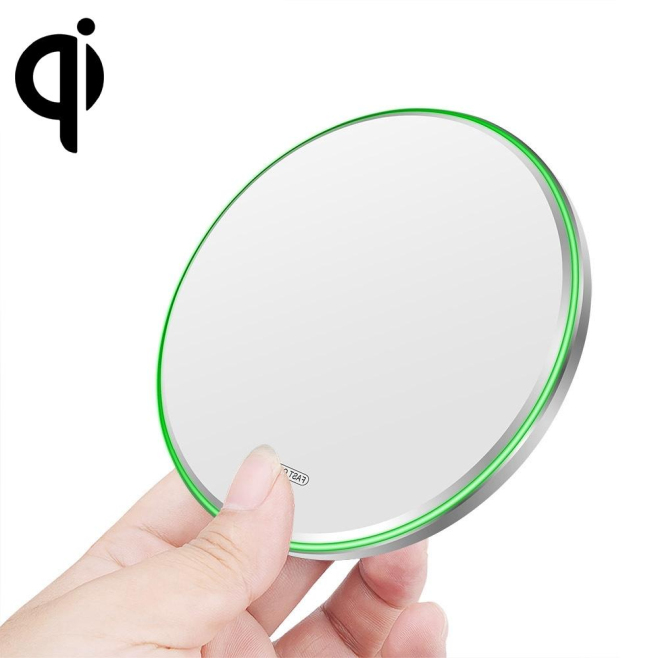 Chargeur Sans Fil Ultra-Mince 20W en Métal Miroir Blanc Avec Efficacité Qi et Câble Type-C Inclus - www.yonis-shop.com