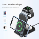 Chargeur Sans Fil Vertical 3 en 1 en Métal Argenté Compact et Efficace pour Téléphones AirPods et Apple Watch - www.yonis-sho...