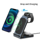 Chargeur Sans Fil Vertical 3 en 1 en Métal Argenté Compact et Efficace pour Téléphones AirPods et Apple Watch - www.yonis-sho...