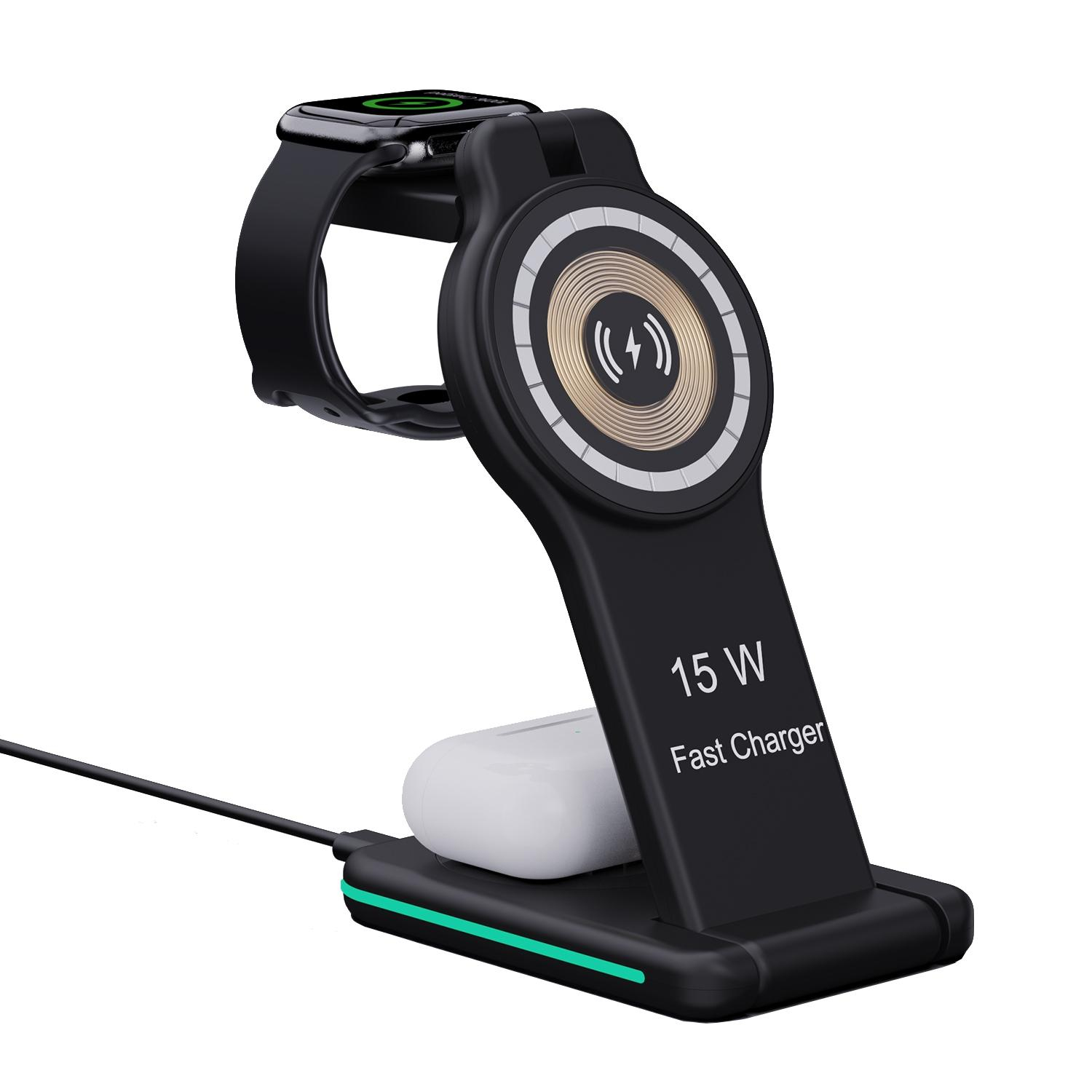 Chargeur Sans Fil 5 en 1 Multifonction Magnétique Rapide Sécurisé 15W