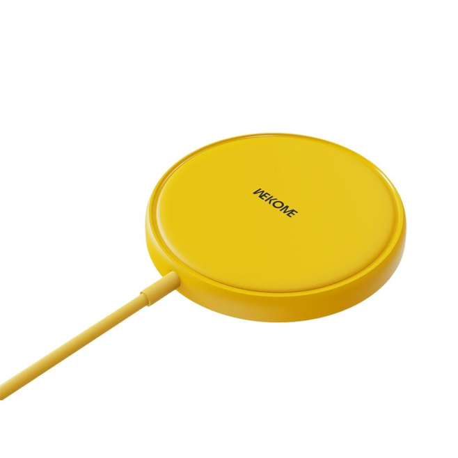 Chargeur Sans Fil Magnétique 15W Jaune Ultra-Mince Avec Super Succion Et Charge Basse Température - www.yonis-shop.com