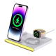 Chargeur Sans Fil Magnétique Pliable 4 en 1 avec Lumière d'Ambiance Charge Simultanée de 3 Appareils - www.yonis-shop.com