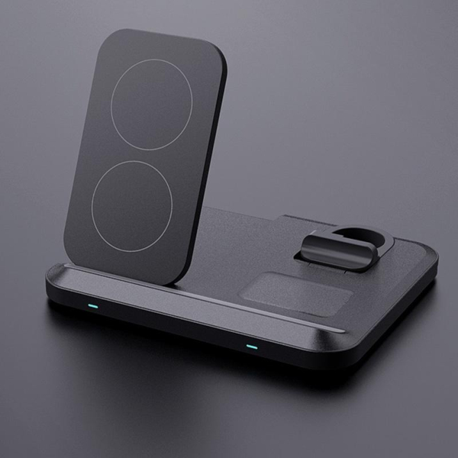 Chargeur Sans Fil 3 en 1 Pliable Ultra Compact et Efficace Pour Téléphone TWS et iWatch - www.yonis-shop.com