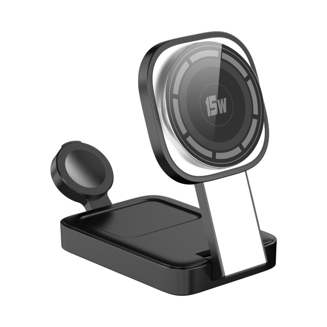 Chargeur Sans Fil 3 En 1 MagSafe Magnétique Avec Lumière LED Compact Et Sécurisé - www.yonis-shop.com