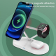 Chargeur Sans Fil Magnétique 5 en 1 Ultra Rapide Pour iPhone Apple Watch Air Pods Avec Lampe LED Réglable et Chargement Multi...