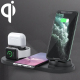 Chargeur Sans Fil 6 en 1 10W Support Ultra Rapide Compatible iPhone Android Type-C Température Intelligente