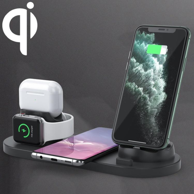 Chargeur Sans Fil 6 en 1 10W Support Ultra Rapide Compatible iPhone Android Type-C Température Intelligente - www.yonis-shop.com