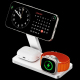 Chargeur Sans Fil 3 En 1 Pliable Et Magnétique Pour Apple Watch iPhone Et Air Pods Design Compact Et Léger Parfait Pour Voyag...