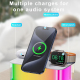 Chargeur Sans Fil 3 En 1 Multi-Fonction Avec Enceinte Bluetooth Et Veilleuse Intégrée Design Pliable Pour Téléphone Écouteurs...