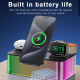 Chargeur Sans Fil 3 En 1 Multi-Fonction Avec Enceinte Bluetooth Et Veilleuse Intégrée Design Pliable Pour Téléphone Écouteurs...