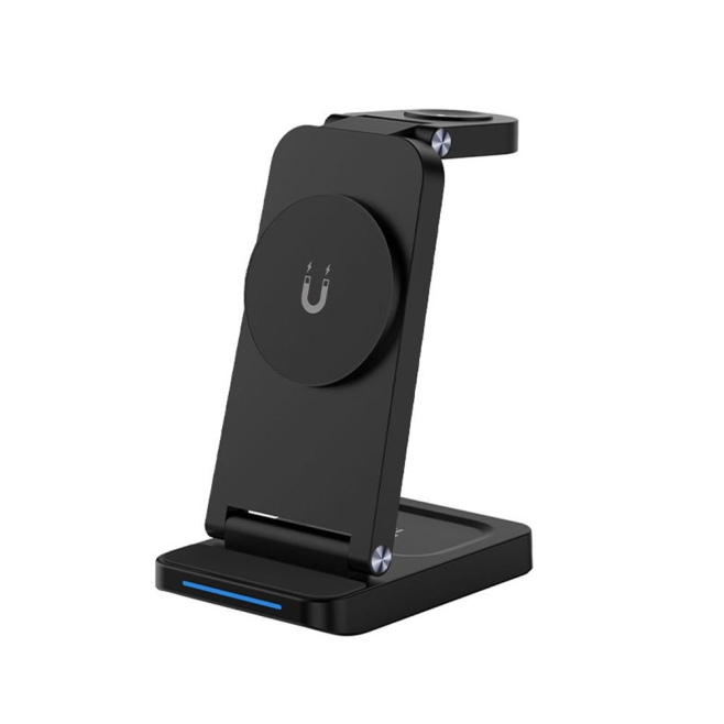 Chargeur Sans Fil 3 en 1 Magnétique Pliable Station de Charge Rapide Pour Téléphone Écouteurs Montre - www.yonis-shop.com