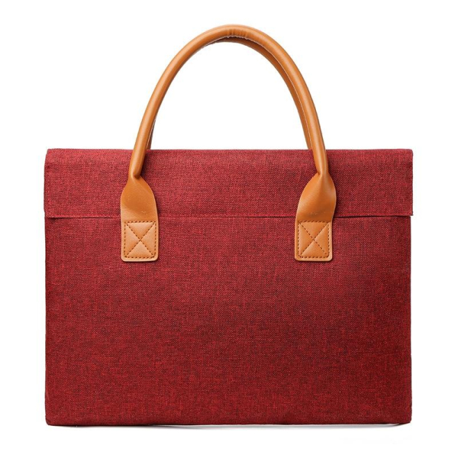 Sacoche Ordinateur Portable Rouge 15.6 Pouces Tissu Oxford Léger et Résistant à l'Eau avec Poignée PU - www.yonis-shop.com