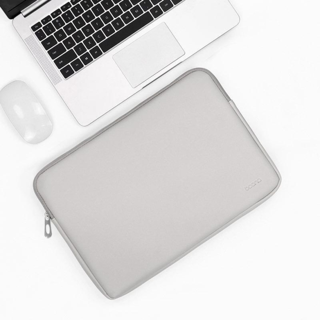 Sacoche Ordinateur Portable Cuir PU Imperméable Résistante Gris Taille 16/17 Pouces Protection Chocs et Usure - www.yonis-sho...