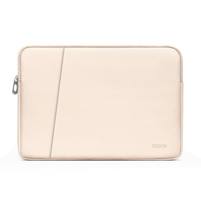 Sacoche Ordinateur Portable Cuir PU Apricot Double Couche 16/17 Pouces Résistante et Élégante - www.yonis-shop.com