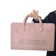 Sacoche Ordinateur Portable Rose 15.6/16 Pouces Style Fille PU Résistante Rayures et Eau avec Poignée et Ventilation