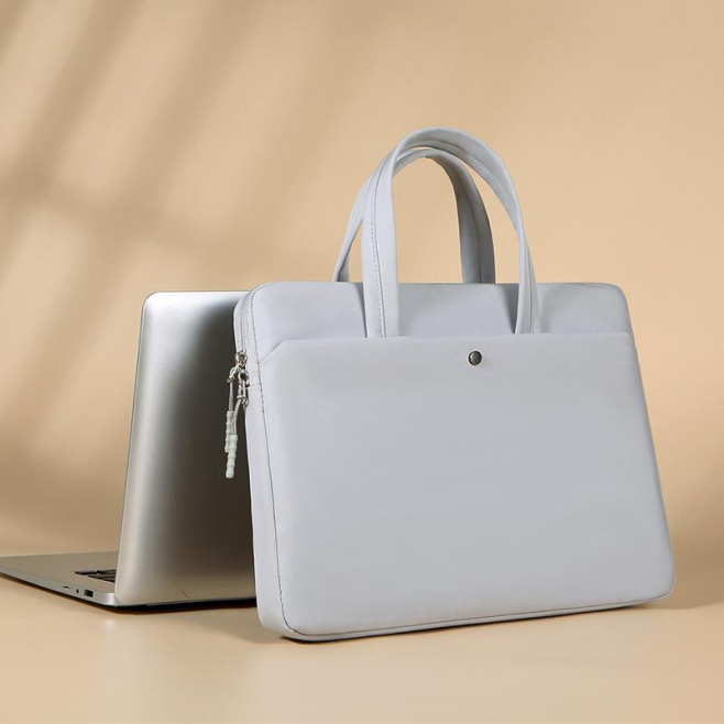 Sacoche Ordinateur Portable Universelle 15-15.6 Pouces Imperméable et Antichoc en Tissu Oxford Gris - www.yonis-shop.com