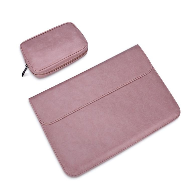 Sacoche Ordinateur Portable En Cuir PU Résistante Étanche Et Antichoc Pour Laptop 13.3 Pouces Avec Pochette Supplémentaire - ...