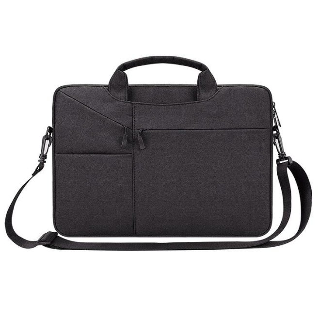 Sacoche Ordinateur Portable Étanche Résistante Aux Déchirures Avec Sangle Cachée Pour Laptop 13 Pouces Noir Grande Capacité D...