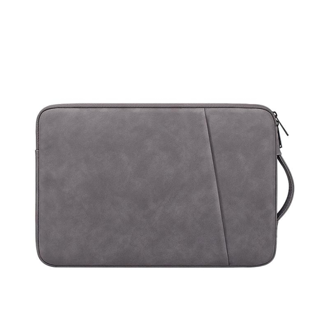 Sacoche Ordinateur Portable 13.3 Pouces Élégante En Peau De Mouton Gris Anti-Choc Et Légère - www.yonis-shop.com