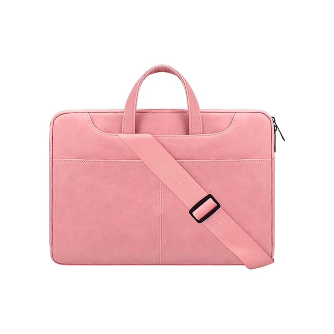 Sacoche Ordinateur Portable 13.3 Pouces en PU Givré avec Sangle Amovible Résistante et Design Léger Couleur Gris Foncé - www....