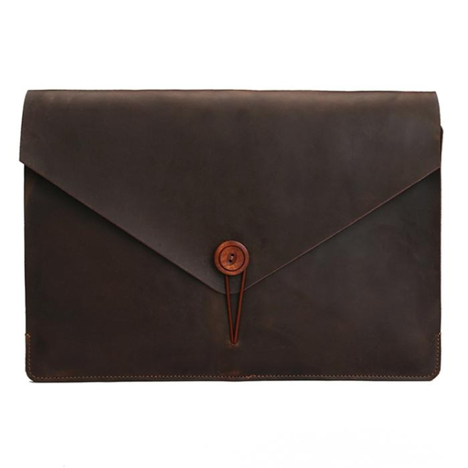 Sacoche Ordinateur Portable En Cuir Véritable Pour Laptop Et Tablette 13 Pouces Protection Contre Chocs Rayures Et Poussière ...