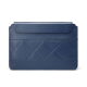 Sacoche Ordinateur Portable Cuir Microfibre Protection Complète Anti-Choc et Multi-Usage 13-14 Pouces Grise