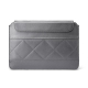 Sacoche Ordinateur Portable Cuir Microfibre Protection Complète Anti-Choc et Multi-Usage 13-14 Pouces Grise - www.yonis-shop.com