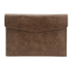 Sacoche Ordinateur Portable Cuir PU Motif Litchi Étanche Anti-Rayures Pour Laptop 13.3 Pouces Brun Foncé