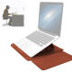 Sacoche Ordinateur Portable 4 en 1 Imperméable en Cuir PU avec Poignée Support et Porte-Stylo Rose Gold pour Laptops 11/12 Po...