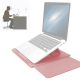 Sacoche Ordinateur Portable 4 en 1 Imperméable en Cuir PU avec Poignée Support et Porte-Stylo Rose Gold pour Laptops 11/12 Po...