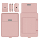 Sacoche Ordinateur Portable 4 en 1 Imperméable en Cuir PU avec Poignée Support et Porte-Stylo Rose Gold pour Laptops 11/12 Po...