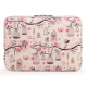 Sacoche Ordinateur Portable 10 Pouces Rose Cuir Imitation Résistante et Étanche Doublure Flanelle