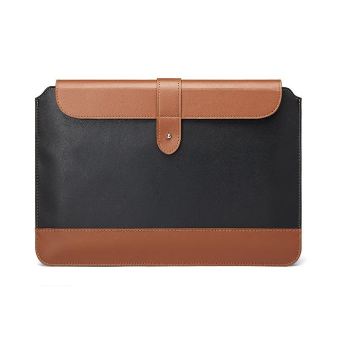 Sacoche Ordinateur Portable Microfibre Anti-Choc Noir Marron Protection Complète 11-12 Pouces - www.yonis-shop.com