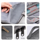Sacoche Ordinateur Portable 9.7-11 Pouces Texture Cuir De Mouton Gris Grande Capacité Protection Antichoc Facile À Transporte...