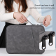 Sacoche Ordinateur Portable 9.7-11 Pouces Texture Cuir De Mouton Gris Grande Capacité Protection Antichoc Facile À Transporte...