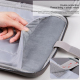 Sacoche Ordinateur Portable 9.7-11 Pouces Texture Cuir De Mouton Gris Grande Capacité Protection Antichoc Facile À Transporte...