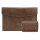 Sacoche Ordinateur Portable Cuir PU Marron Foncé Étanche Anti-Rayures Pour Laptop 13.3 Pouces