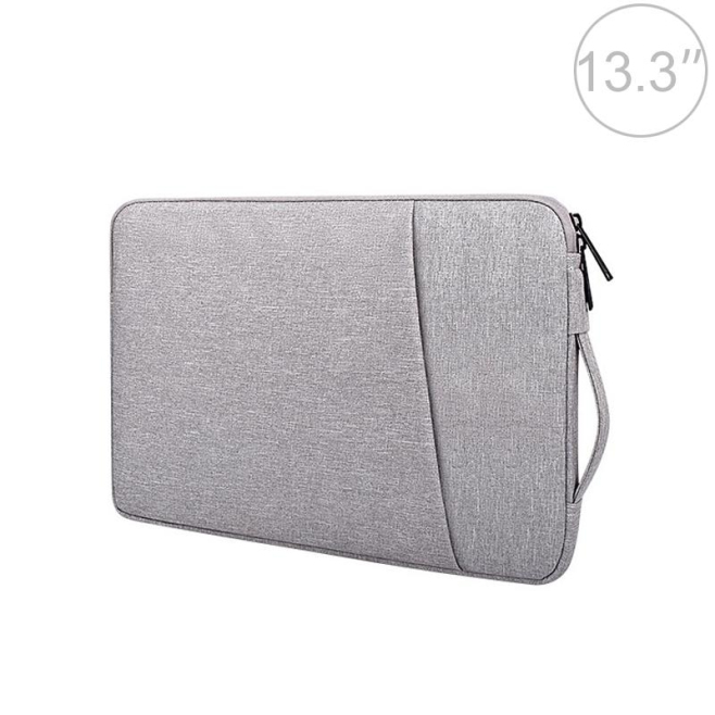 Sacoche Ordinateur Portable Étanche Et Protectrice Pour Laptop 13.3 Pouces En Polyester Gris Avec Poignée Télescopique Confor...